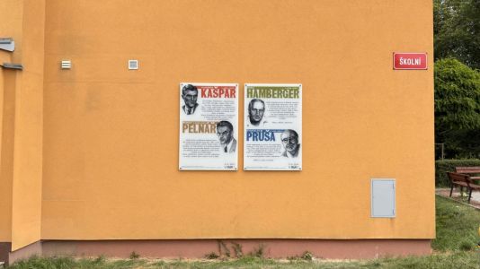 Memorial plaque with a photograph
