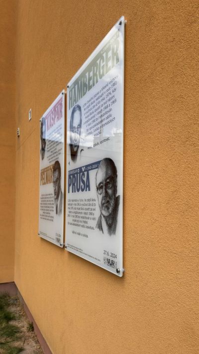 Memorial plaque with a photograph