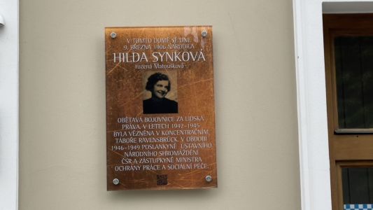 Memorial plaque with a photograph